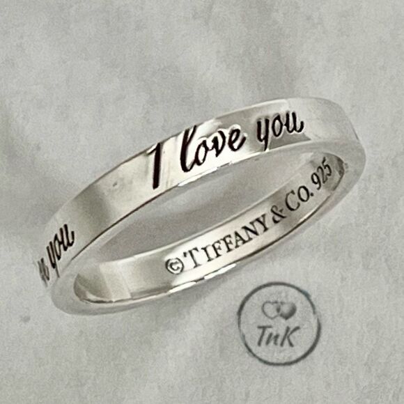Tiffany & Co. Retired Notes "I Love You" Ring - Sterling Silver - Size 5 - Picture 2 of 16